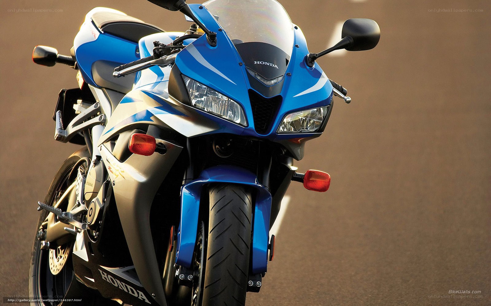 Blue Honda sport motorcycle