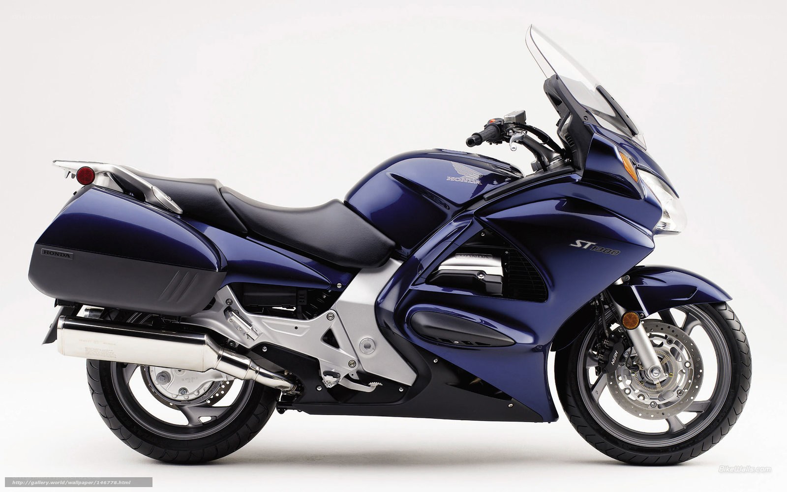 Blue Honda ST1300 motorcycle