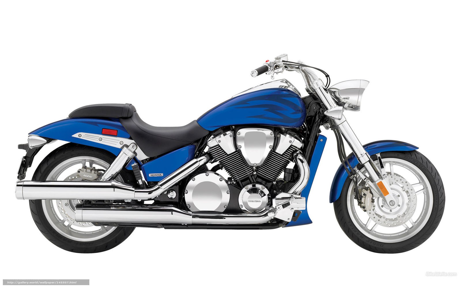 Blue Honda VTX 1300 motorcycle