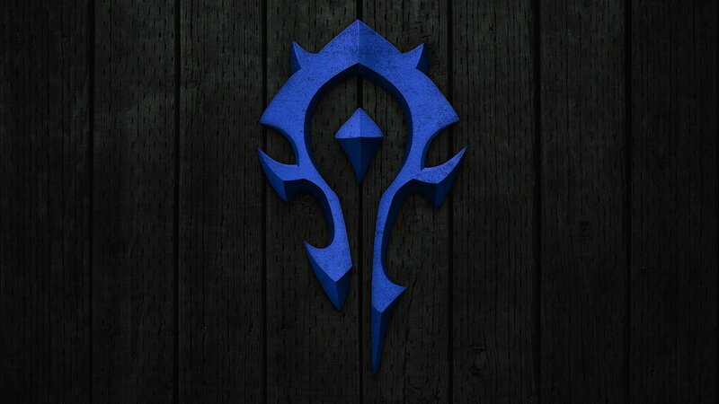 Blue Horde symbol on wood