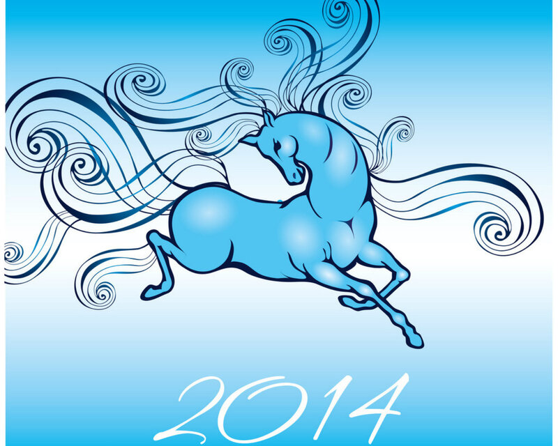Blue Horse in Motion