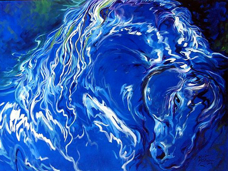 Blue Horse Painting — Dynamic
