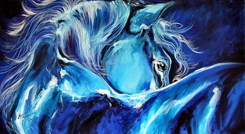 Blue Horse Painting