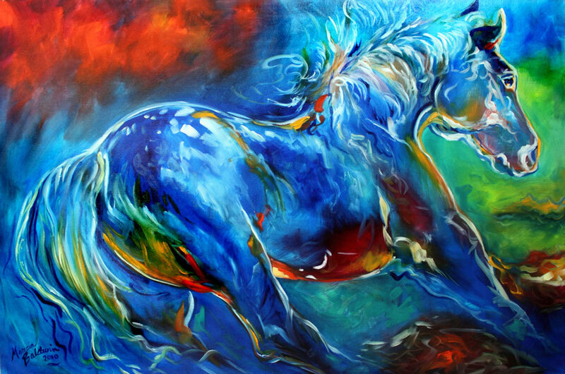 Blue Horse Running