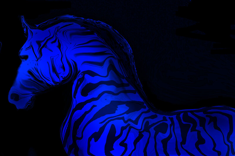 Blue Horse Silhouette