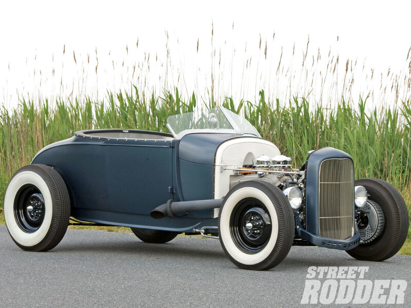 Blue Hot Rod Car — Calm, Afternoon