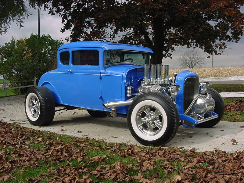 Blue Hot Rod Car — Calm, Autumn