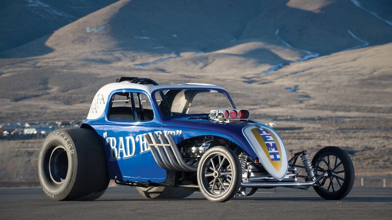 Blue Hot Rod Car — Dramatic, Afternoon, Photograph