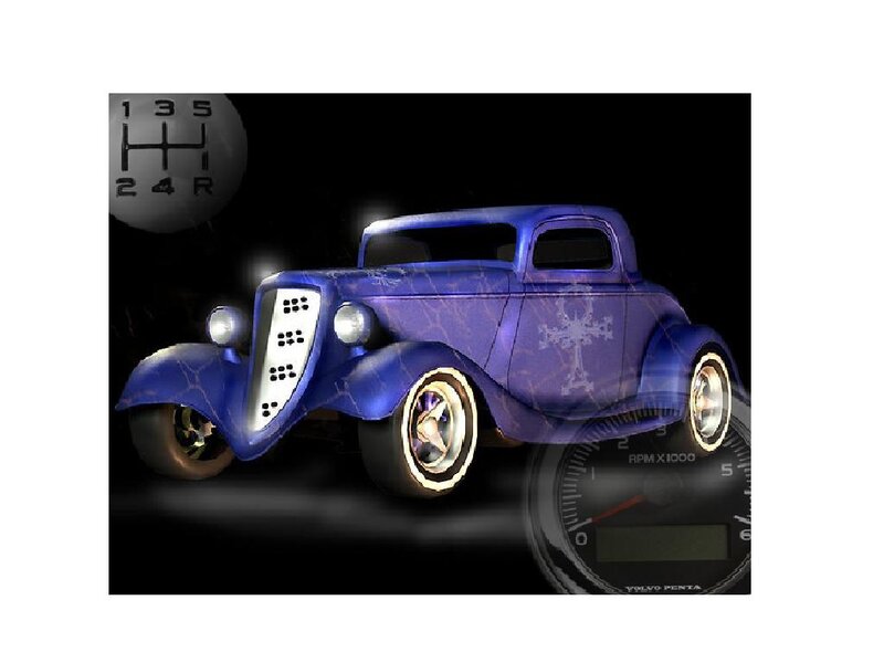 Blue Hot Rod Car — Dramatic, Night