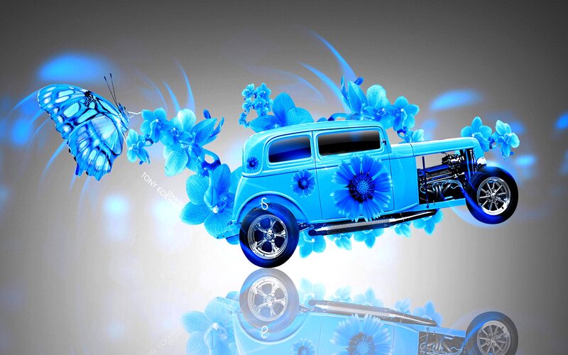 Blue Hot Rod Car — Dreamy