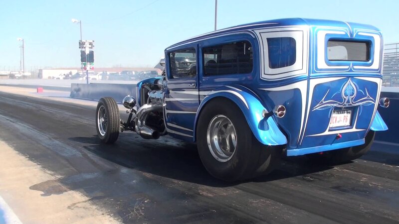 Blue Hot Rod Car — Dynamic, Afternoon, Photograph