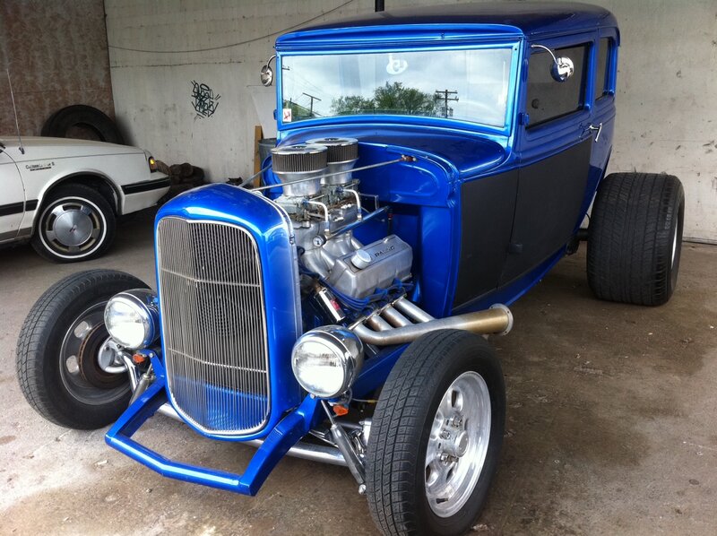 Blue Hot Rod Car — Mechanical, Photograph