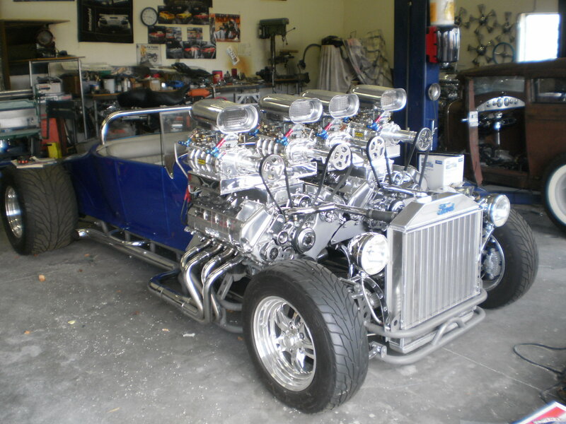 Blue Hot Rod Car — Mechanical