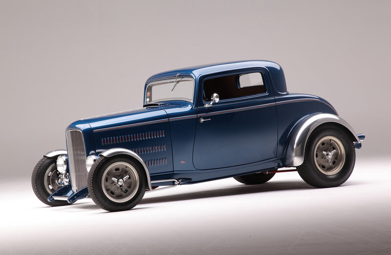 Blue Hot Rod Car — Neutral, Photograph, Wheels