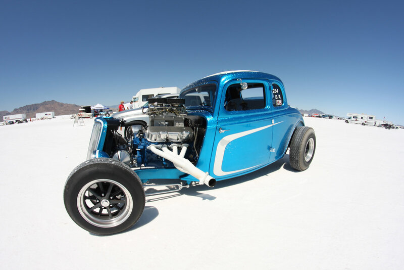 Blue Hot Rod Car — Open