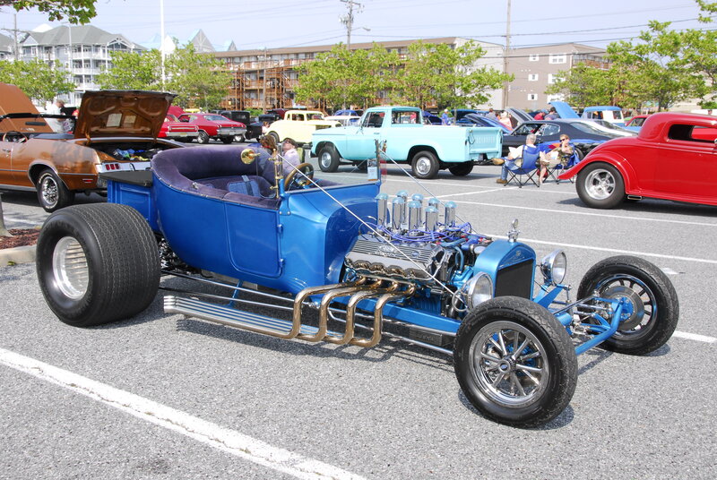 Blue Hot Rod Car — Outdoor, Afternoon, Photograph