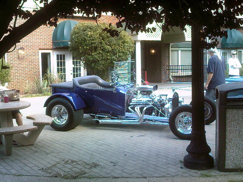 Blue Hot Rod Car — Outdoor, Afternoon, Photograph, Tree