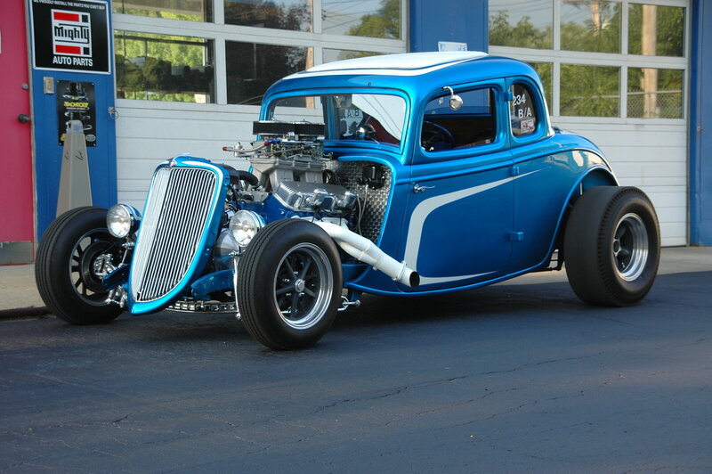 Blue Hot Rod Car — Showcase, Afternoon