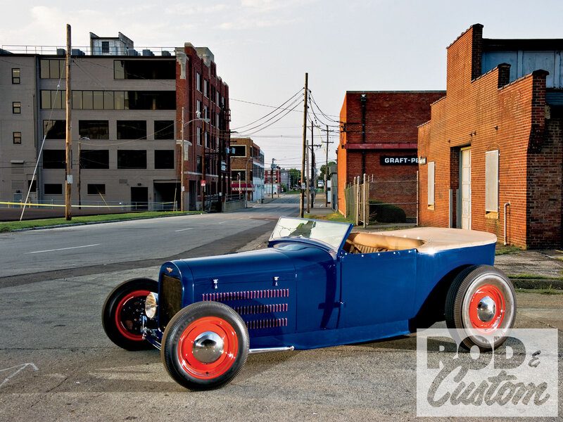 Blue Hot Rod Car — Urban, Afternoon