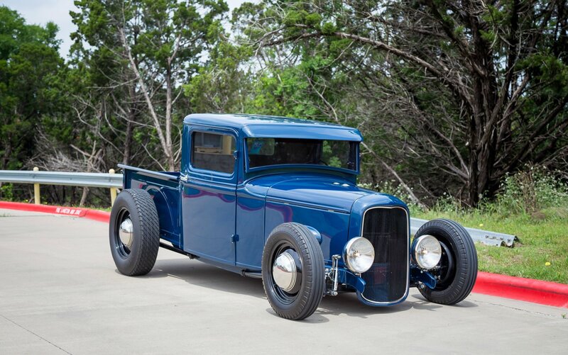 Blue Hot Rod Truck — Calm, Afternoon, Photograph