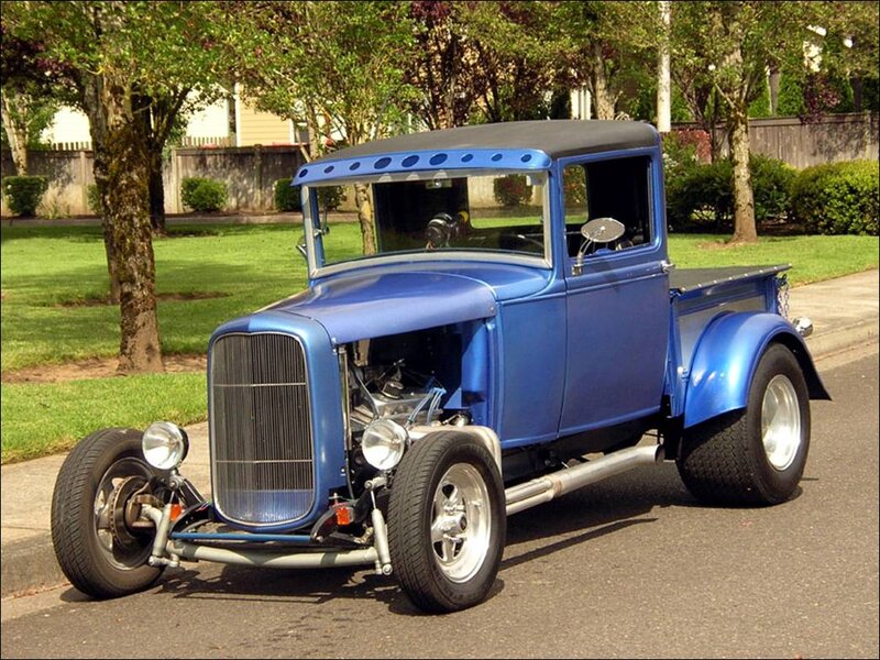 Blue Hot Rod Truck — Calm, Afternoon