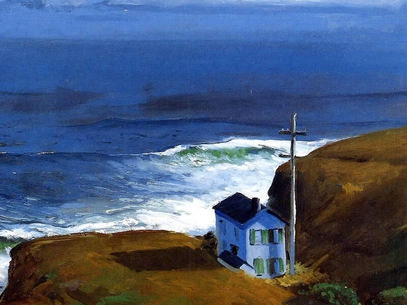 Blue House on Cliff