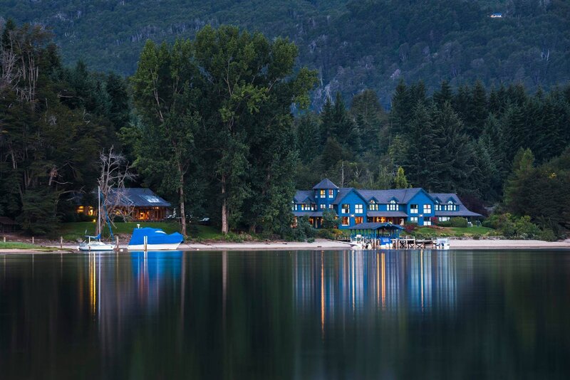 Blue House on Lake Shore — Serene