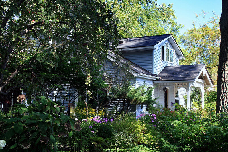 Blue House with Garden