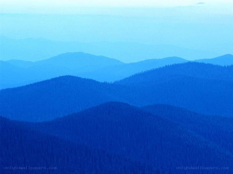 Blue-hued mountain ranges