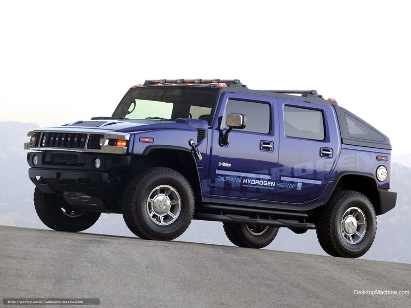 Blue Hummer H2 Hydrogen Vehicle