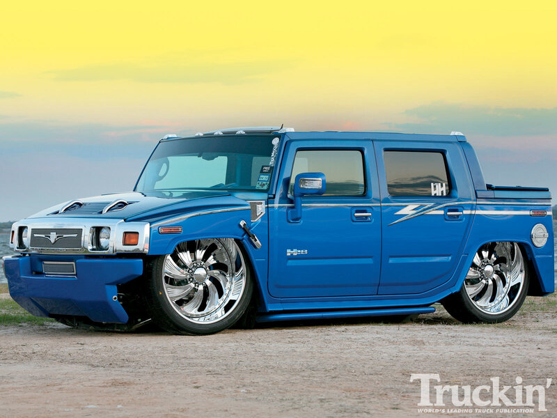 Blue Hummer H2 Pickup