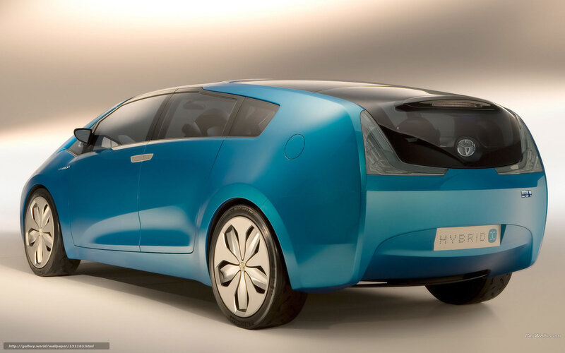 Blue Hybrid Car