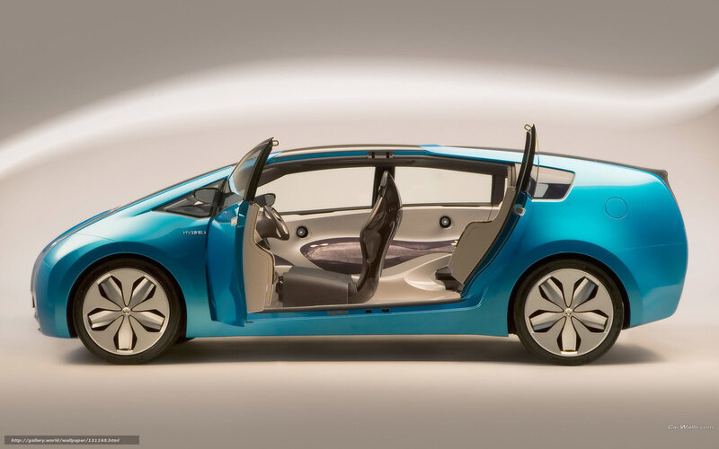 Blue hybrid concept car