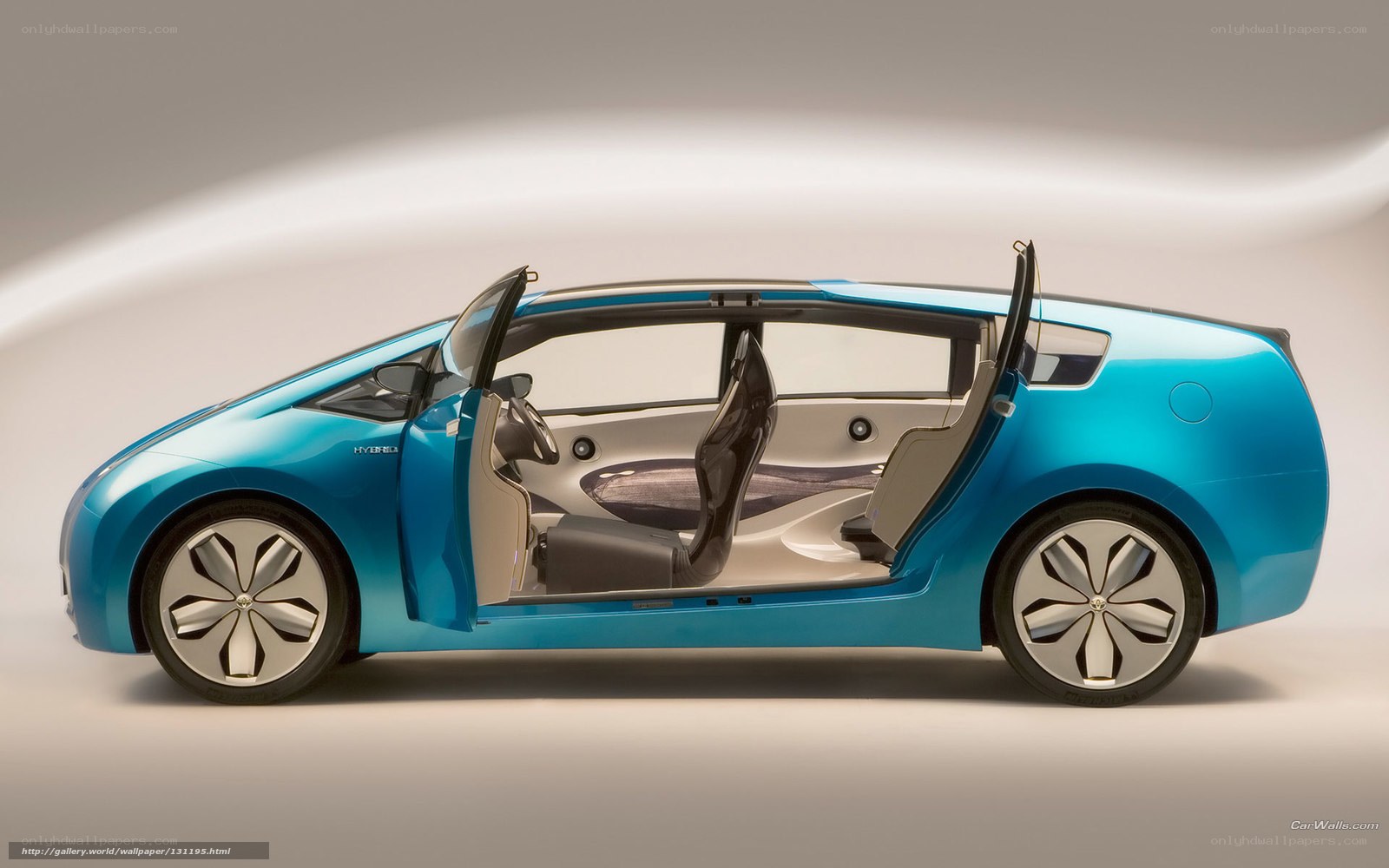 Blue hybrid concept car