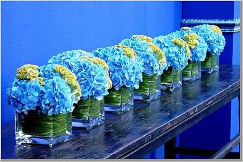Blue Hydrangea Arrangements