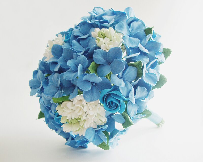 Blue Hydrangea Bouquet — Serene, Photograph