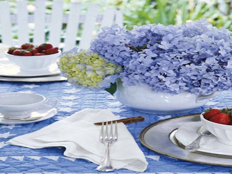 Blue Hydrangea Centerpiece