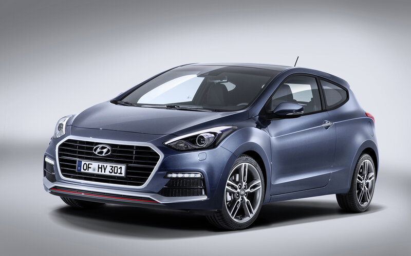 Blue Hyundai Hatchback