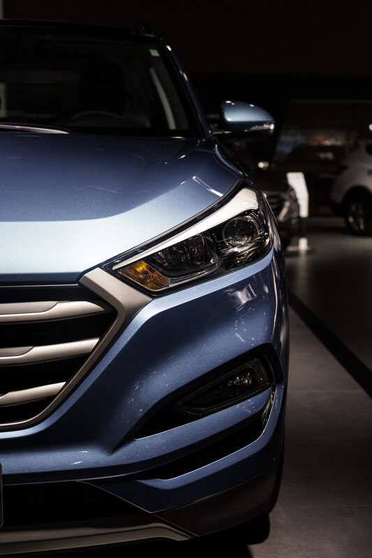 Blue Hyundai Suv