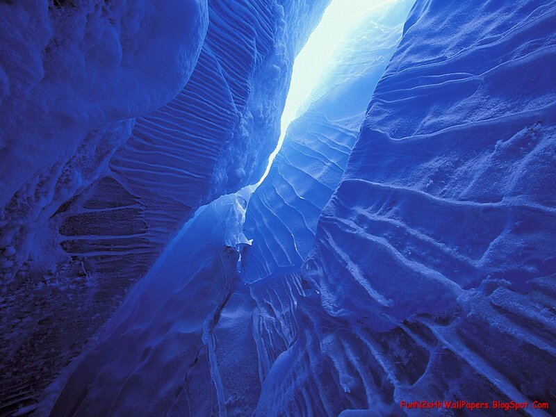 Blue Ice Cave — Dramatic, Photograph, Light