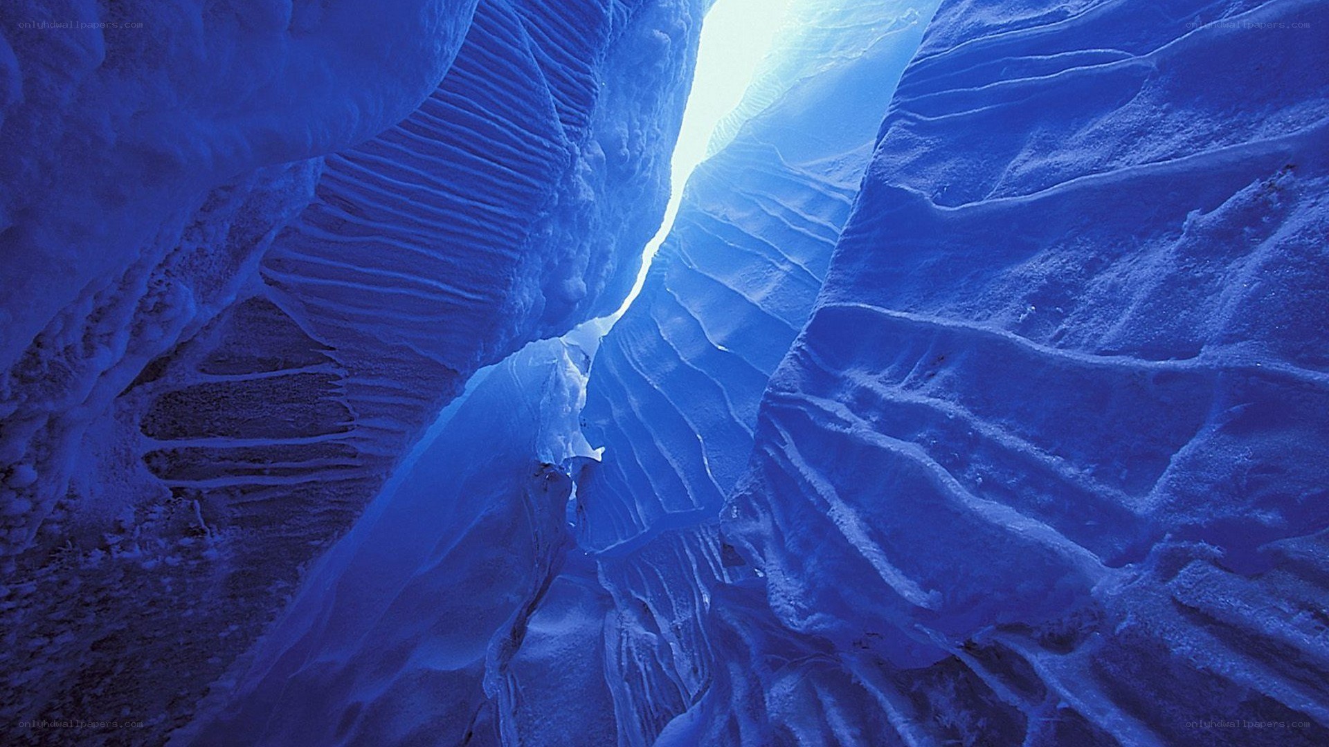 Blue ice cave interior