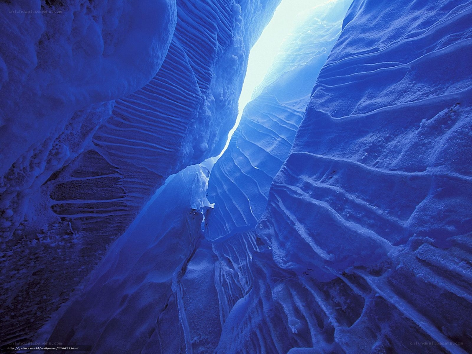 Blue ice cave interior