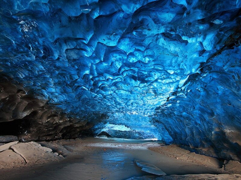 Blue Ice Cave Interior — Rock