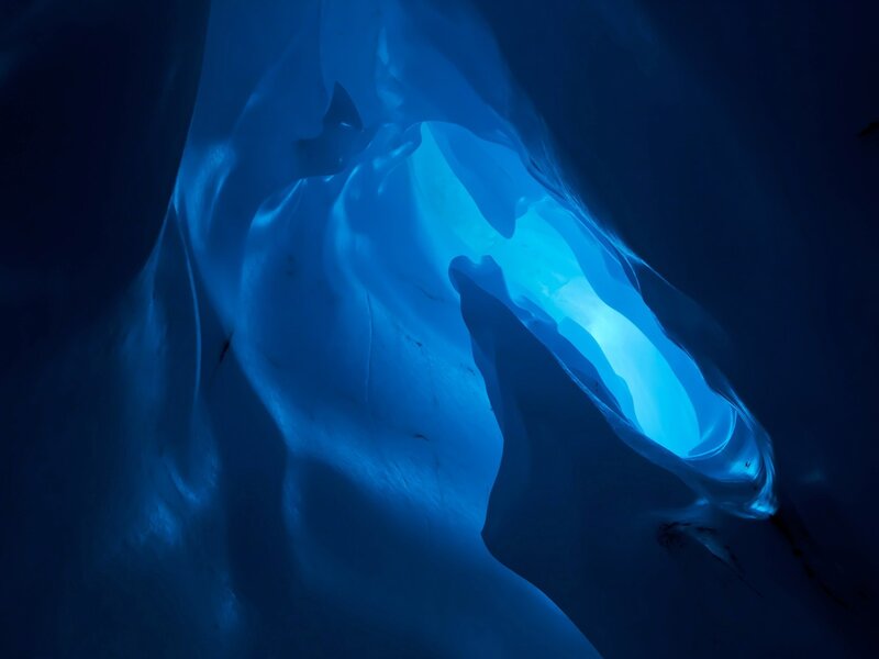 Blue Ice Cave — Serene, Photograph, Light