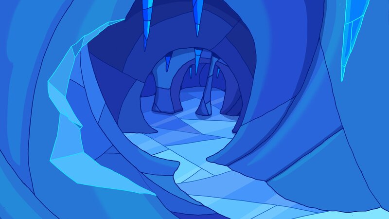 Blue Ice Cave Tunnel — Cold