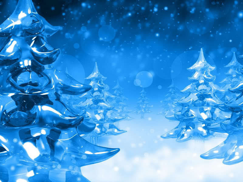blue ice Christmas trees