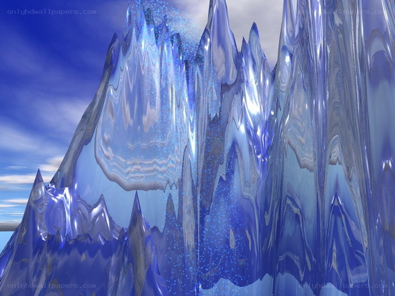 blue ice crystal mountain