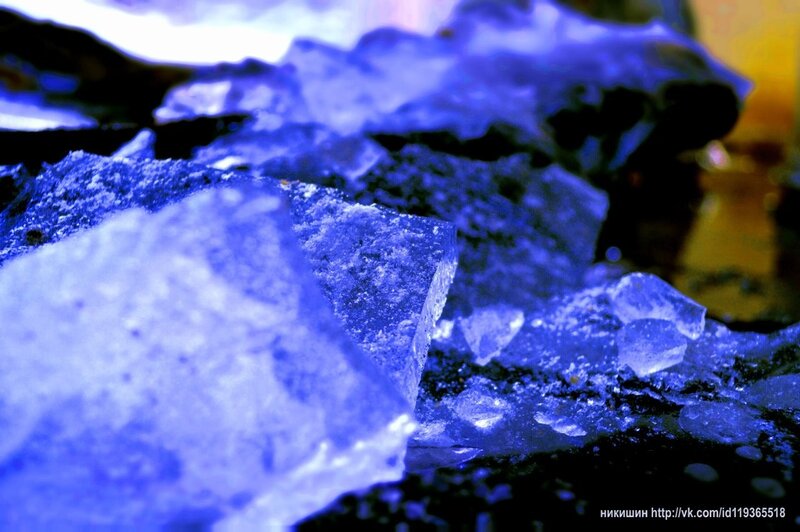 blue ice crystals