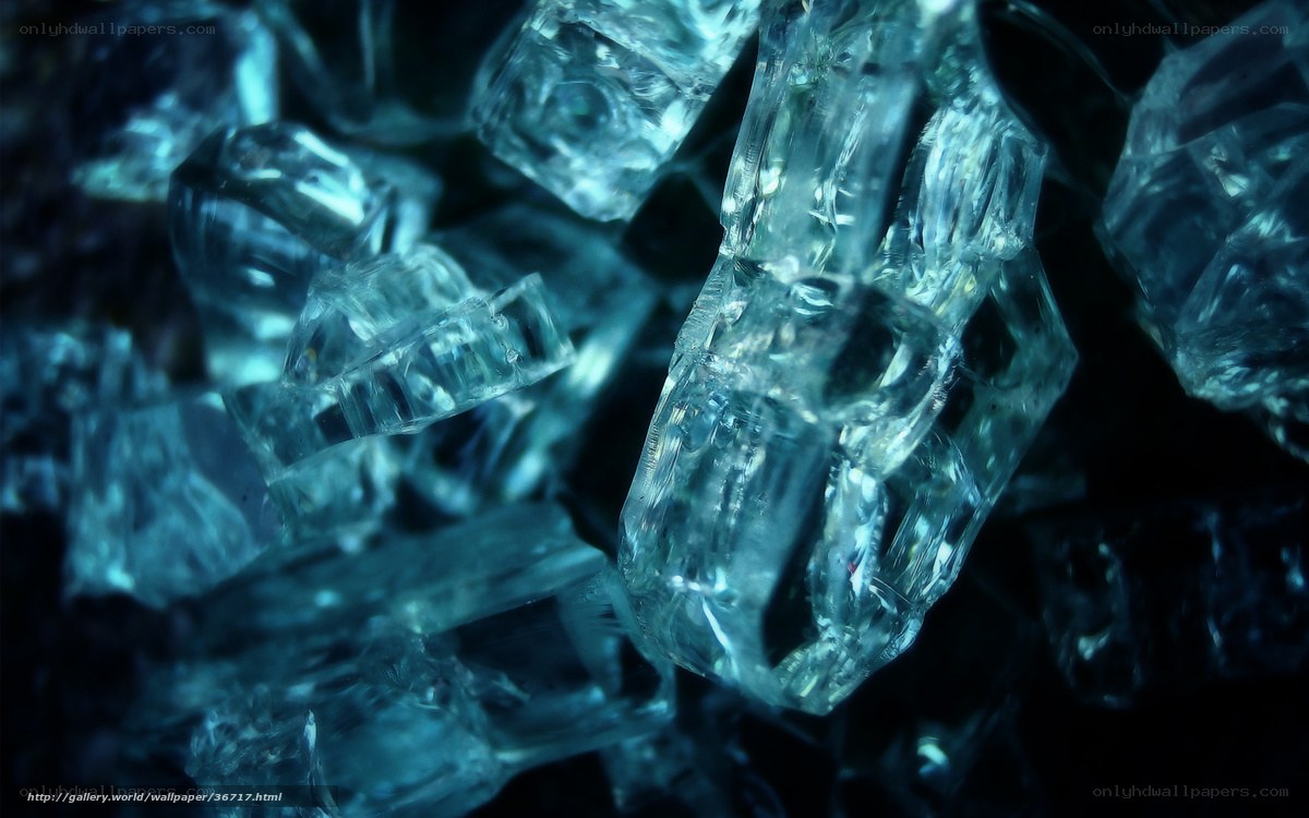 Blue ice crystals