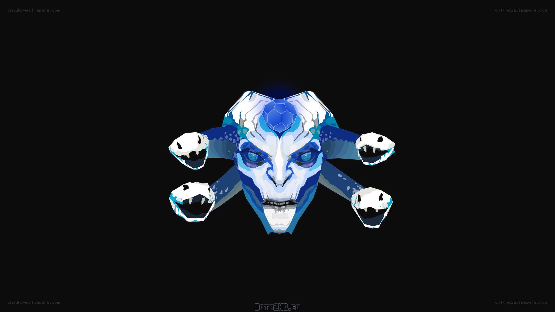 Blue ice demon with snake heads